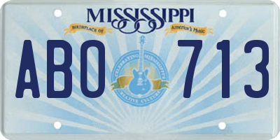 MS license plate ABO713