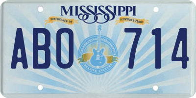 MS license plate ABO714