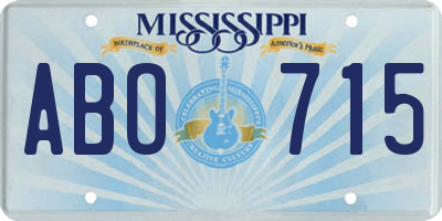 MS license plate ABO715