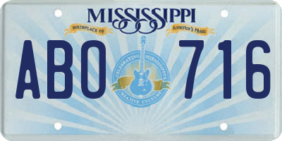 MS license plate ABO716