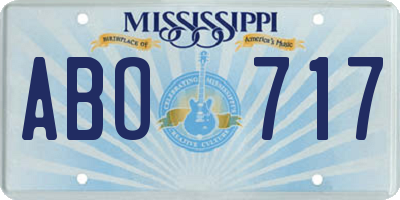 MS license plate ABO717