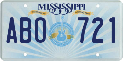 MS license plate ABO721