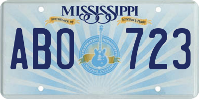 MS license plate ABO723