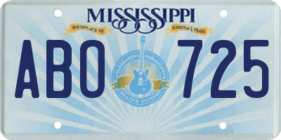 MS license plate ABO725