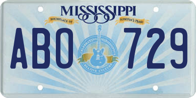 MS license plate ABO729