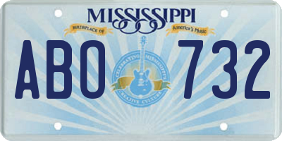 MS license plate ABO732