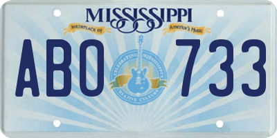 MS license plate ABO733