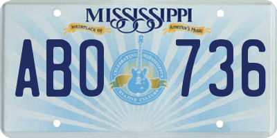 MS license plate ABO736