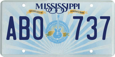 MS license plate ABO737