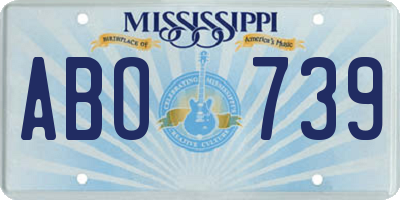 MS license plate ABO739