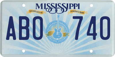 MS license plate ABO740