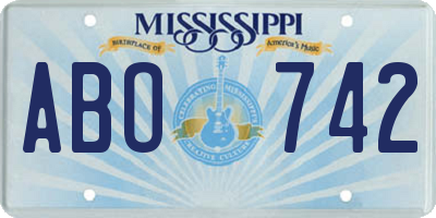 MS license plate ABO742