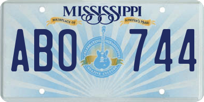 MS license plate ABO744