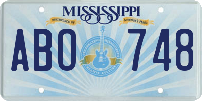 MS license plate ABO748