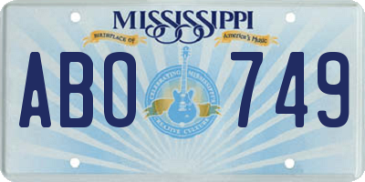 MS license plate ABO749