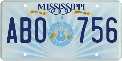 MS license plate ABO756