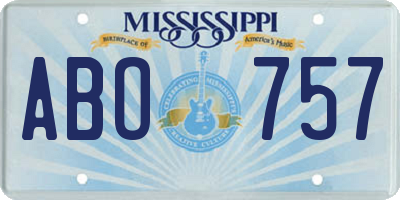 MS license plate ABO757