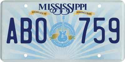 MS license plate ABO759