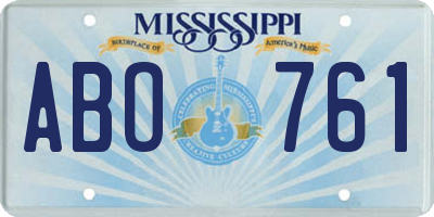 MS license plate ABO761