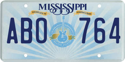 MS license plate ABO764