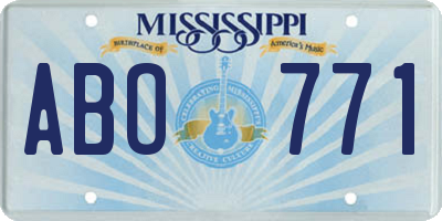 MS license plate ABO771