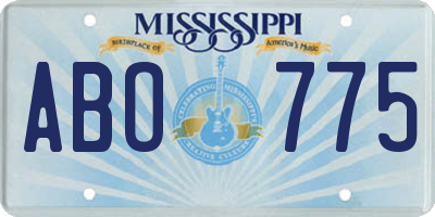 MS license plate ABO775