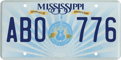 MS license plate ABO776