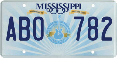 MS license plate ABO782