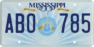 MS license plate ABO785