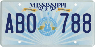 MS license plate ABO788