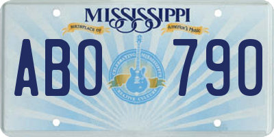 MS license plate ABO790