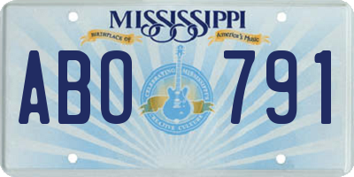 MS license plate ABO791