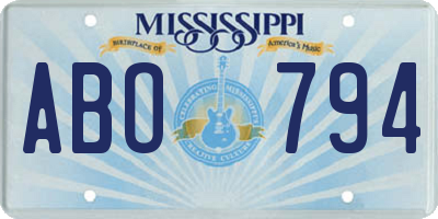 MS license plate ABO794