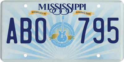 MS license plate ABO795