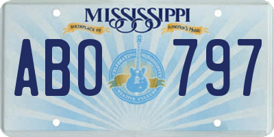 MS license plate ABO797