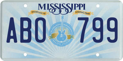 MS license plate ABO799