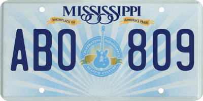 MS license plate ABO809