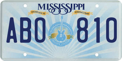 MS license plate ABO810