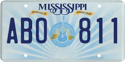 MS license plate ABO811