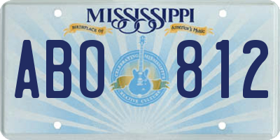 MS license plate ABO812