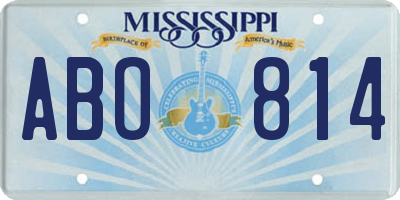 MS license plate ABO814