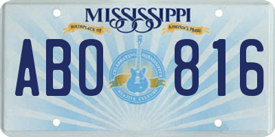 MS license plate ABO816