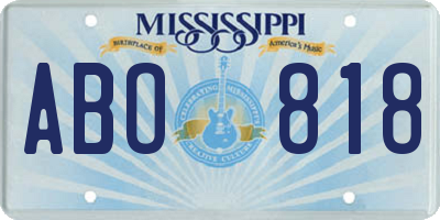 MS license plate ABO818