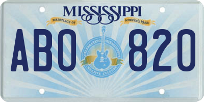 MS license plate ABO820