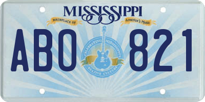 MS license plate ABO821