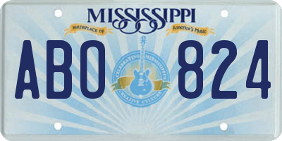 MS license plate ABO824