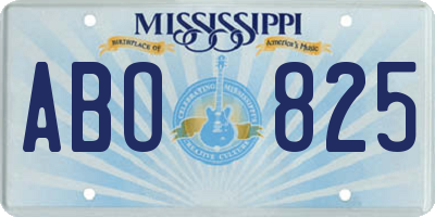 MS license plate ABO825