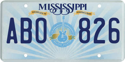 MS license plate ABO826