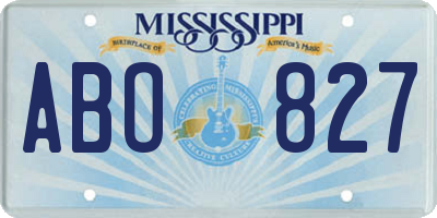 MS license plate ABO827