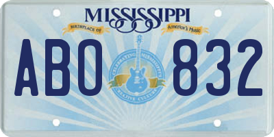 MS license plate ABO832